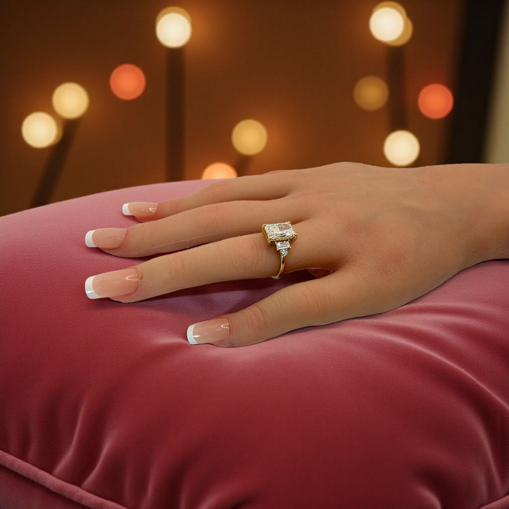 2.30 Ct Radiant E VS1 14k Yellow Lab Grown Diamond Ring IGI Certified