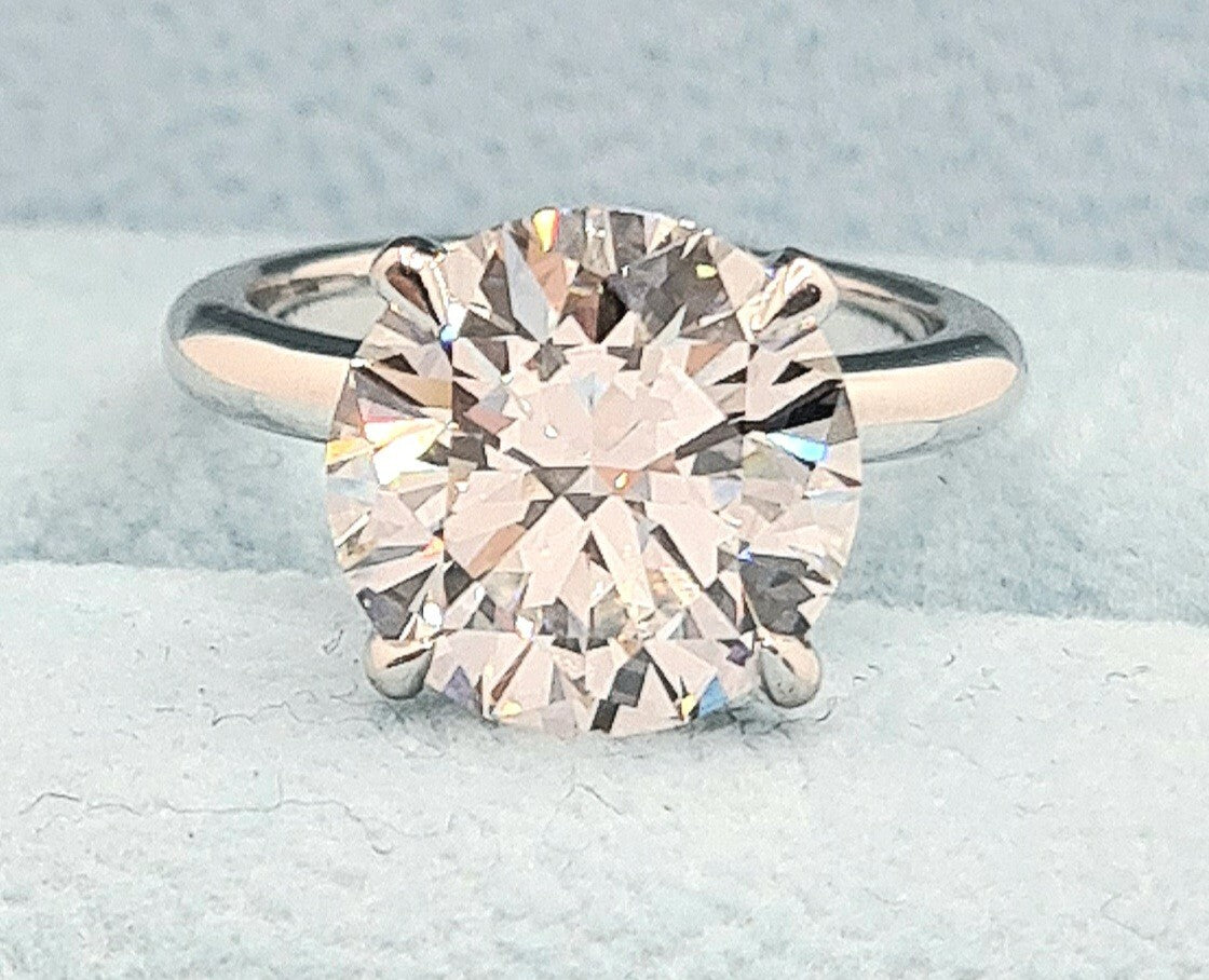 6.00 Carat Round Solitaire Platinum Lab Grown Diamond Ring IGI Certified G VS1