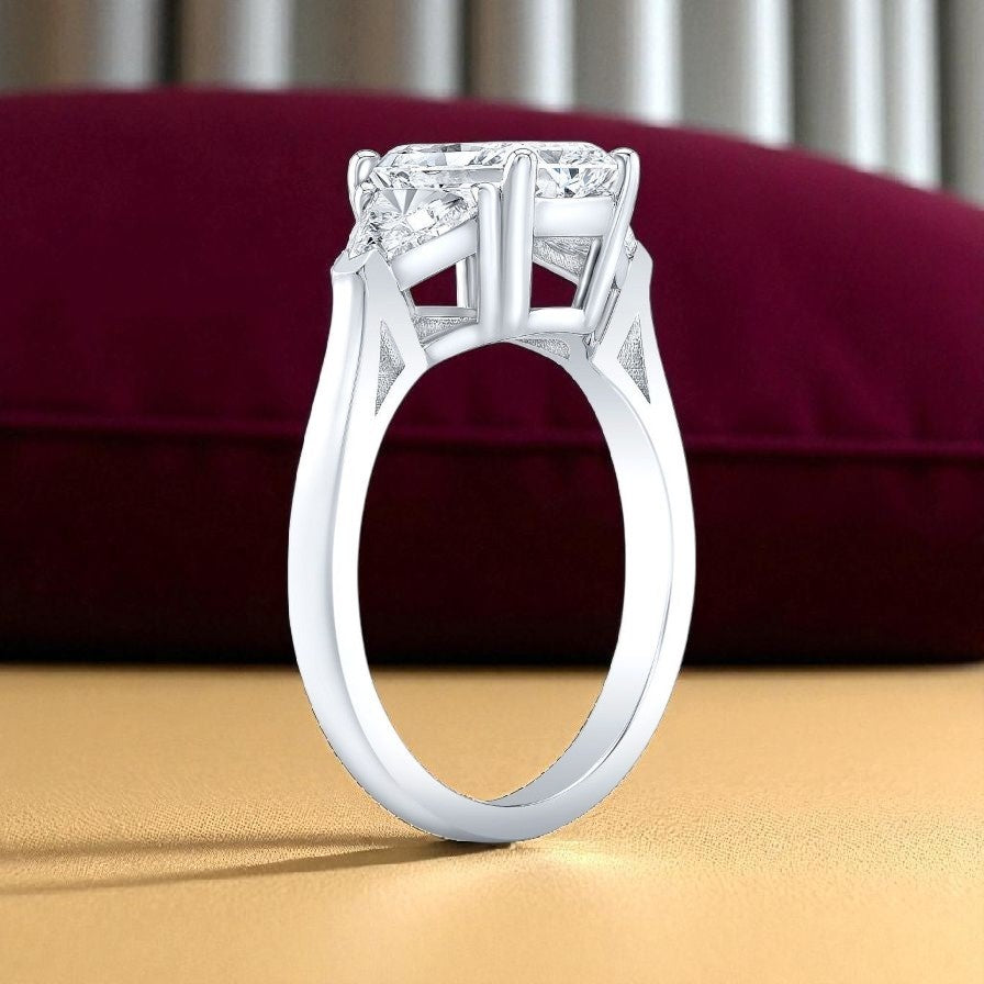 2.40 Ct D VS1 Radiant Cut Lab Grown Diamond Ring IGI Certified Platinum GIA