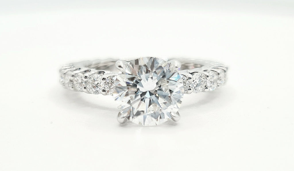 4.28 Ct E VVS2 Round Diamond Engagement Ring IGI Certified Lab Grown 14k White