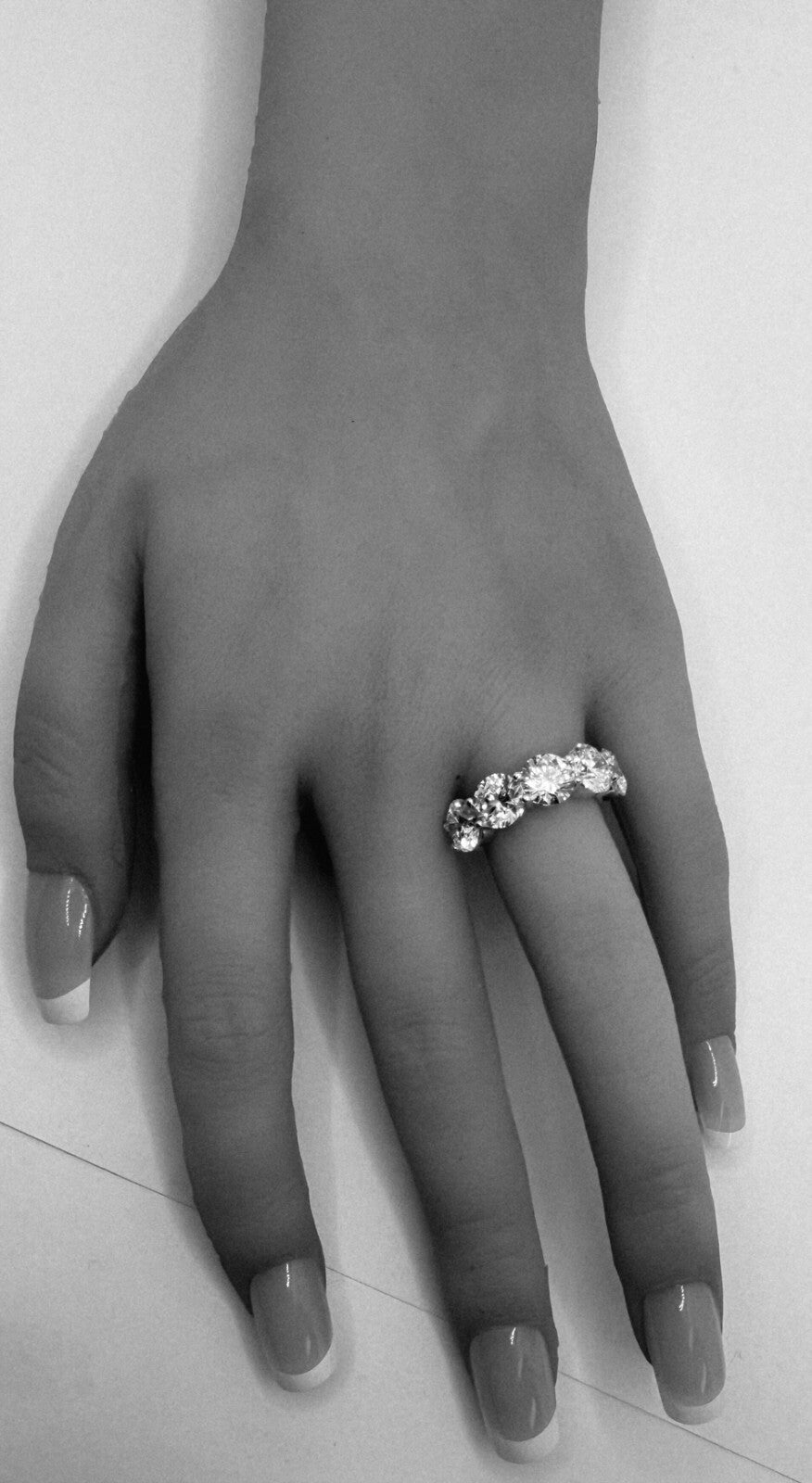 6.00 Carat 5 Stone Lab Grown Diamond Wedding Band Platinum IGI Certified