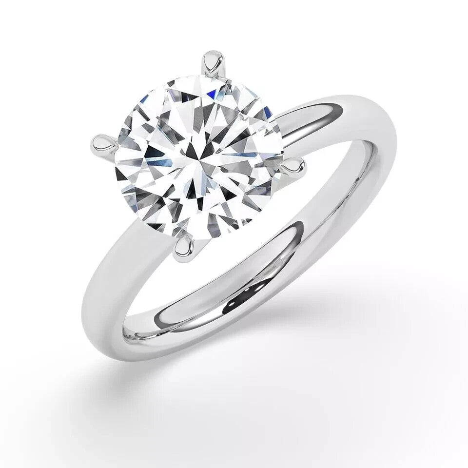 3.05 Ct G VS1 Round Solitaire Platinum Lab Grown Diamond Ring IGI Certified XXX