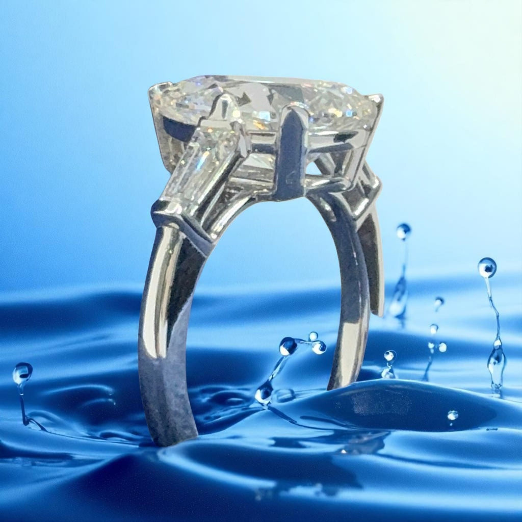 2.35 Ct D VS1 Pear  Shaped Platinum Lab Grown Diamond Ring IGI Certified