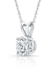 2.50 Ct Round Lab Grown Diamond 4 Prong Pendant 14k White Gold IGI Certified