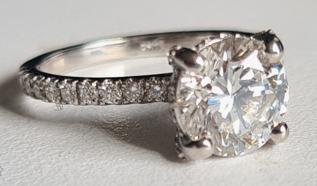 5.45 Carat Round Diamond Engagement Ring IGI Certified Lab Grown 14k White Gold