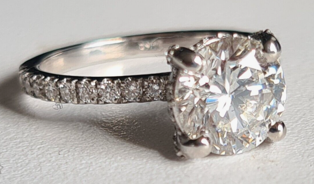 5.45 Carat Round Diamond Engagement Ring IGI Certified Lab Grown 14k White Gold