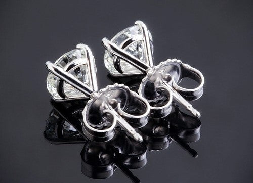 8.00 Ct Round Lab Grown F VS1 Diamond Earrings 14k IGI Certified Excellent Cut