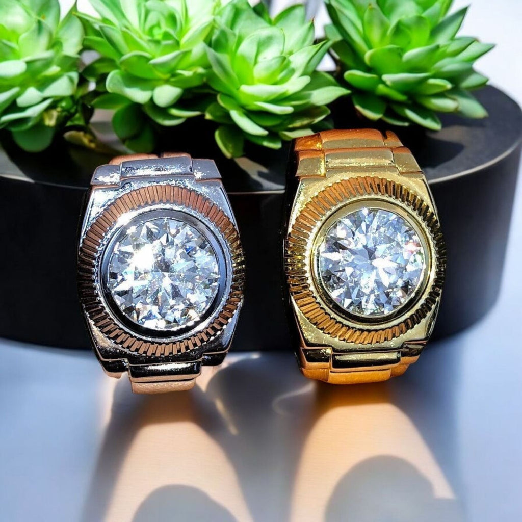 2.00 Ct D VS1 Lab Grown Round Diamond Men's Ring 14k Yellow Gold IGI Certified