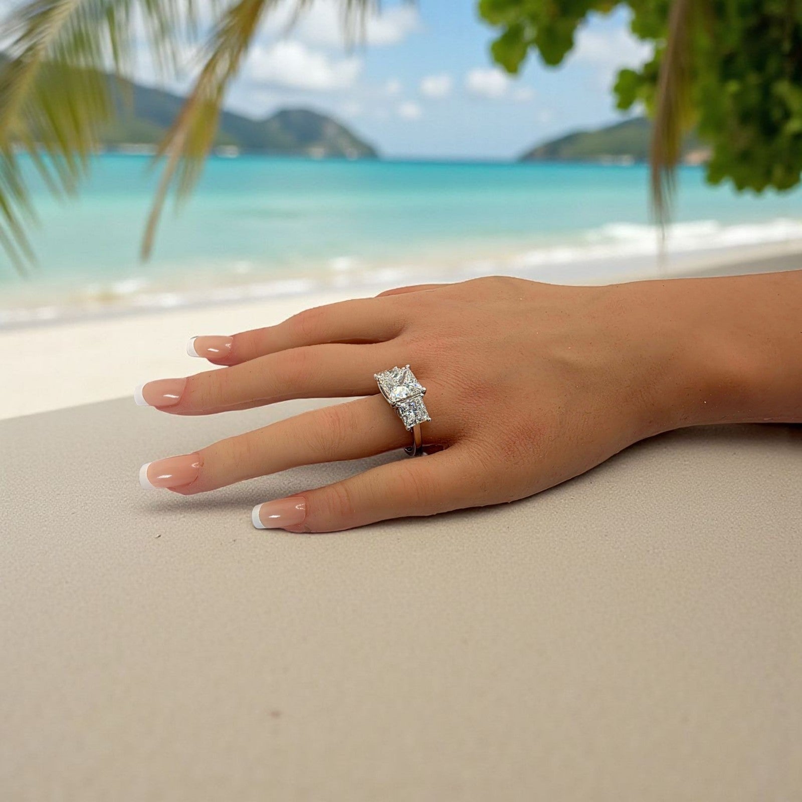 9.00 CT F VVS2 Lab Grown Princess Platinum Diamond Engagement Ring IGI Certified