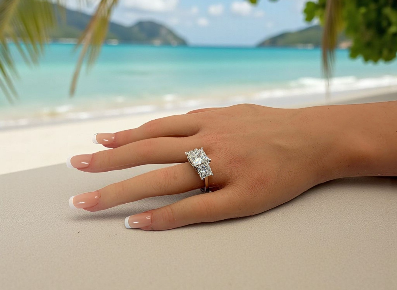 4.00 CT D VVS2 Lab Grown Princess Platinum Diamond Engagement Ring IGI Certified