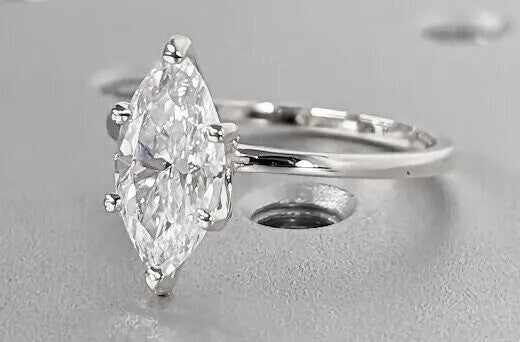 4 Carat Marquise Cut Engagement Ring G/VS1 Lab Diamond Platinum IGI Certified