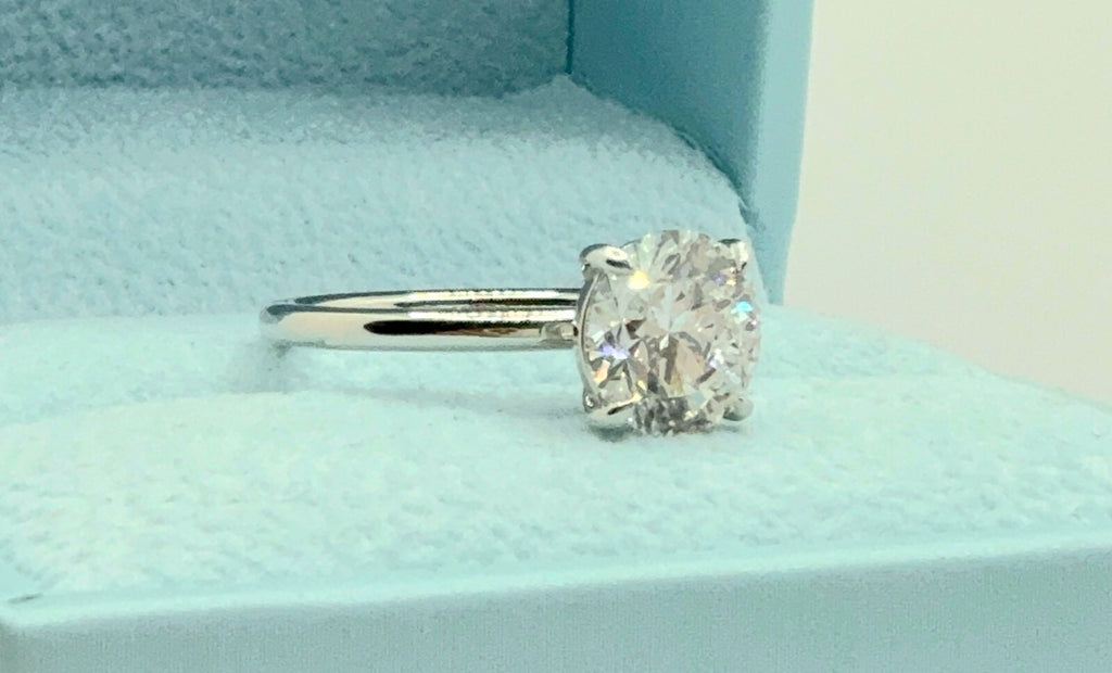 2.00 Ct D VS1 Round Lab Grown Diamond Engagement Ring 14k White Gold IGI Cert