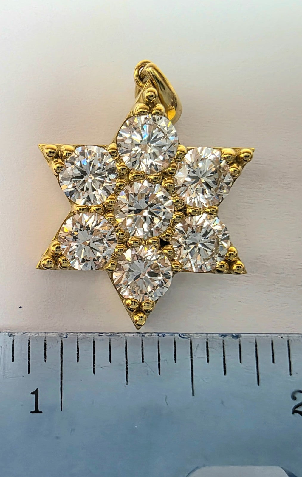 5 Ct Star of David Pendant 14kt Gold Without Chain Lab Grown Diamonds 10 Grams