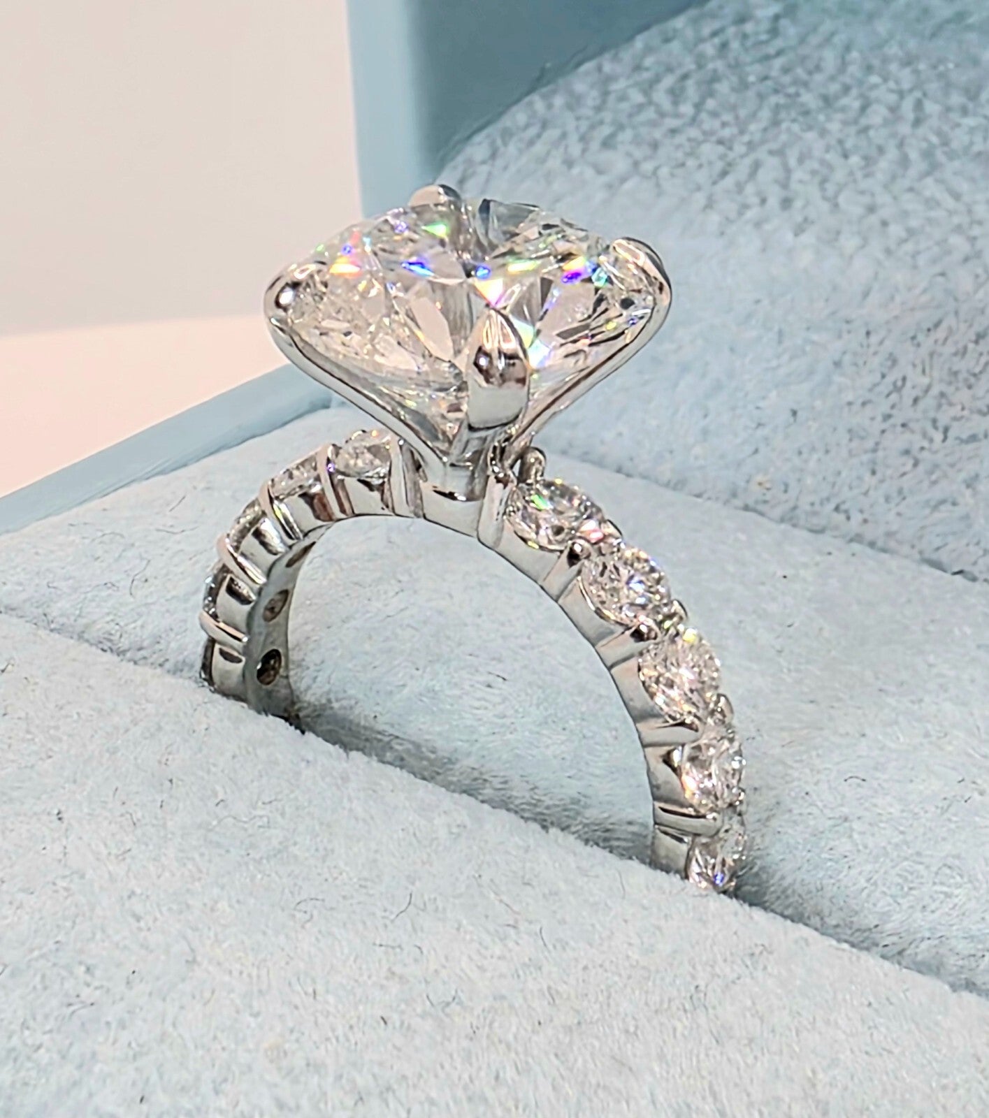 4.60 Ct D VS1 Round Diamond Engagement Ring IGI Certified Lab Grown 14k Sz 6.5