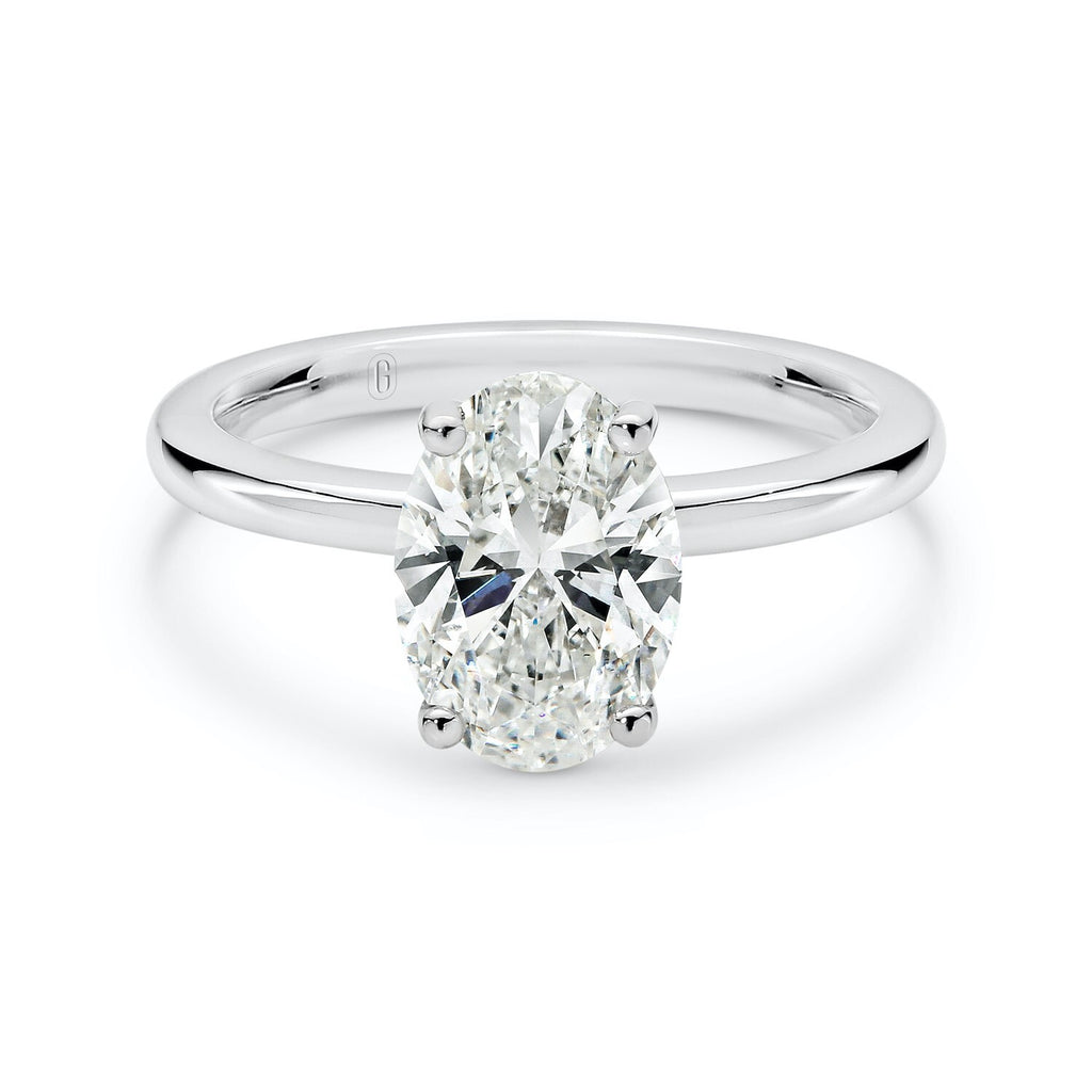2.00 Ct F VS2 Oval Diamond Ring Lab Grown Diamond IGI Certified 14k