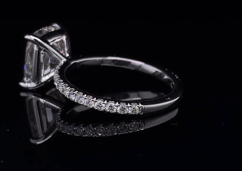 3.50 Ct D VS1 Cushion Cut Diamond Ring Lab Grown Diamond IGI Certified Platinum