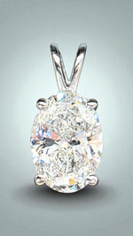 Load image into Gallery viewer, 1 Ct D VS1 Oval Lab Grown Diamond Pendant 14k White Gold IGI Certified No Chain