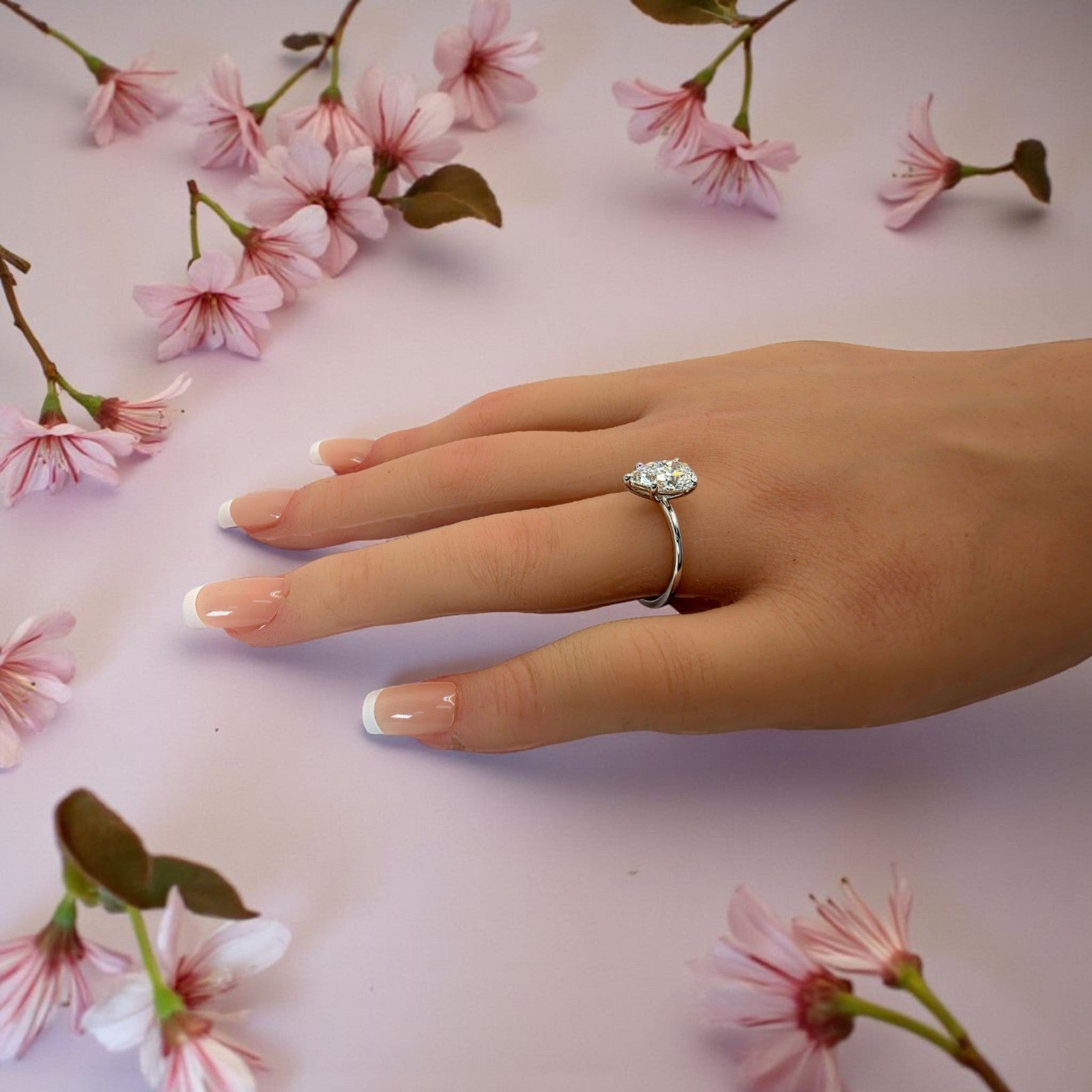 2.00 Ct  D VS1 Pear Shaped Lab Grown Diamond Engagement Ring Platinum