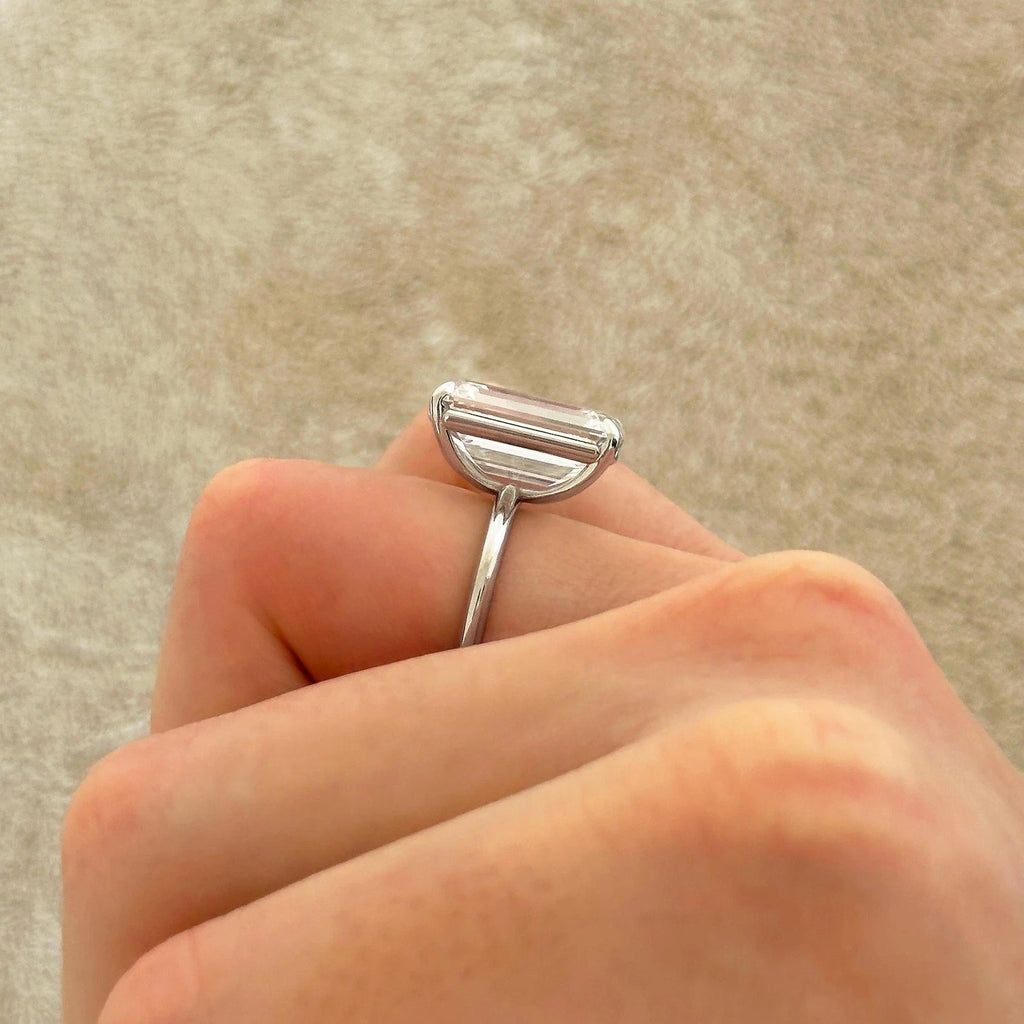 5 Ct IGI Emerald VS1 E Lab Grown Diamond Solitaire Wedding Ring 14k White Gold