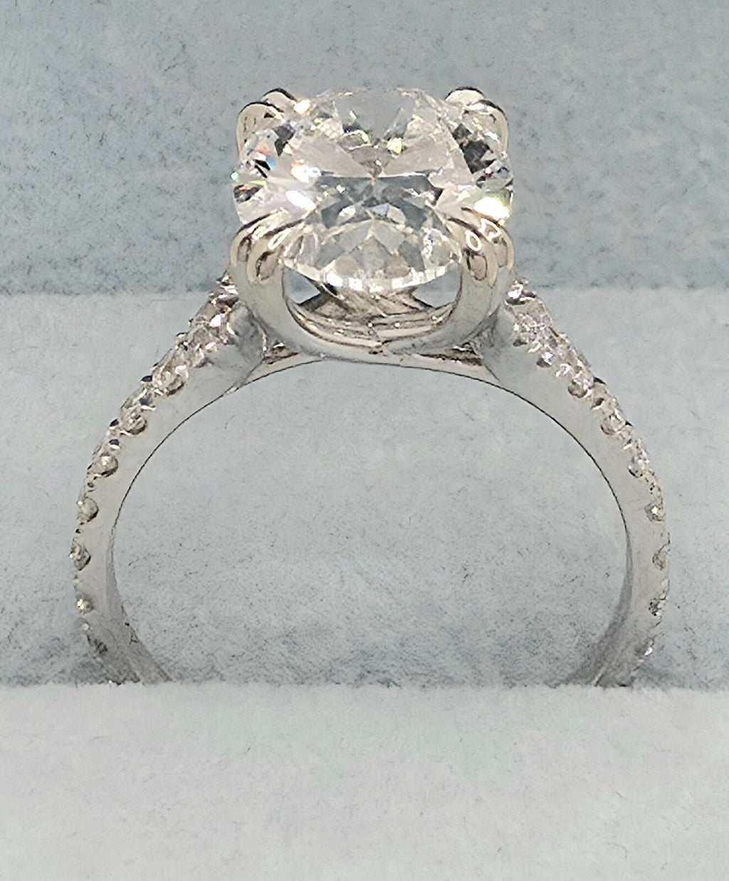 3.40 Ct E VS1 Oval Lab Grown Diamond Engagement Ring 14k White IGI Certified