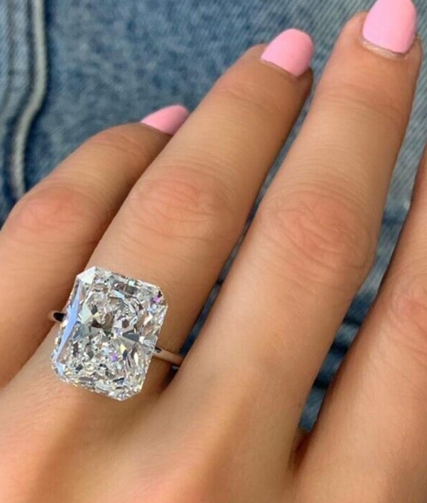 8.00 Carat G VS2 Platinum Radiant Cut Lab Grown Diamond Ring IGI Certified