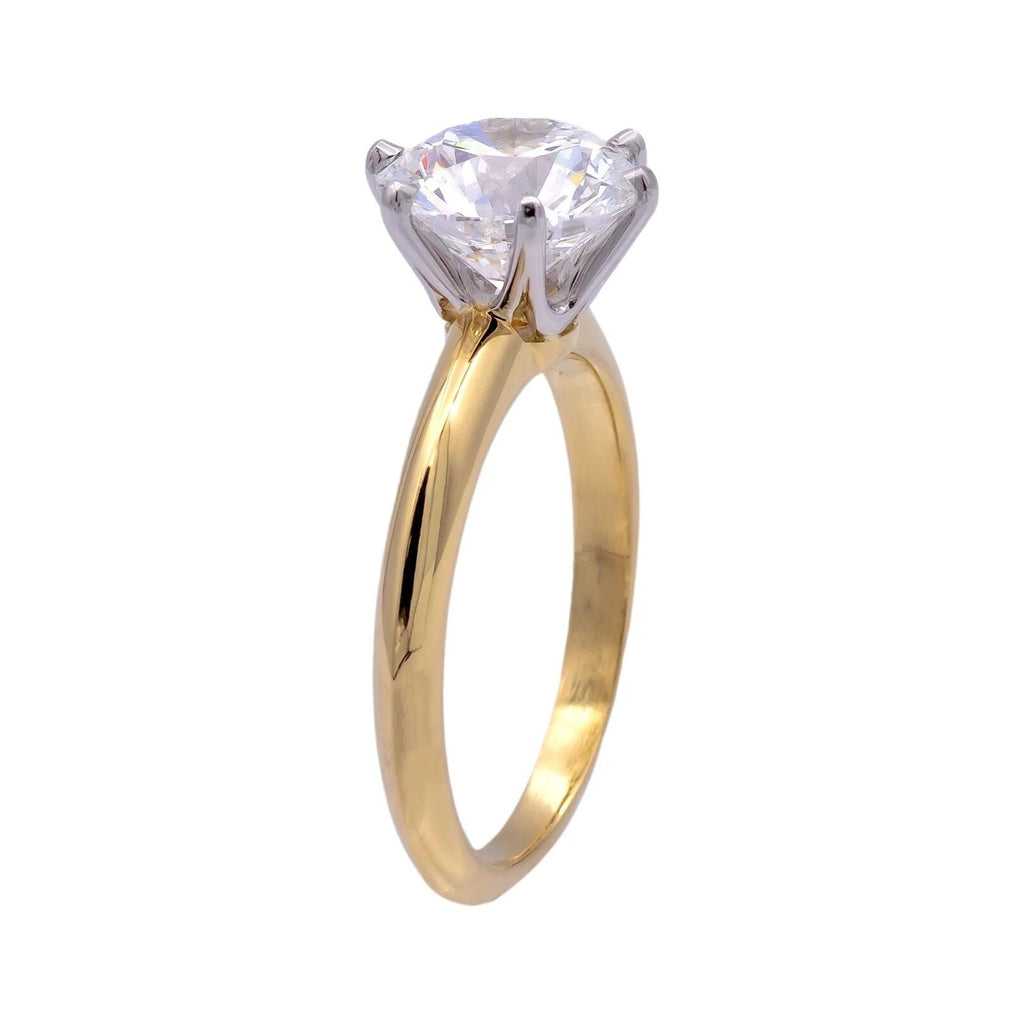 5.00 Ct G VS2 Round Solitaire 14k Yellow Lab Grown Diamond Ring IGI Certified