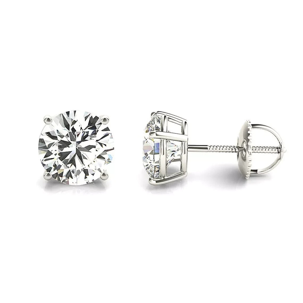 2.00 Carat IGI Certified D VS1 Lab Grown Diamond Stud Earrings 14K White Gold