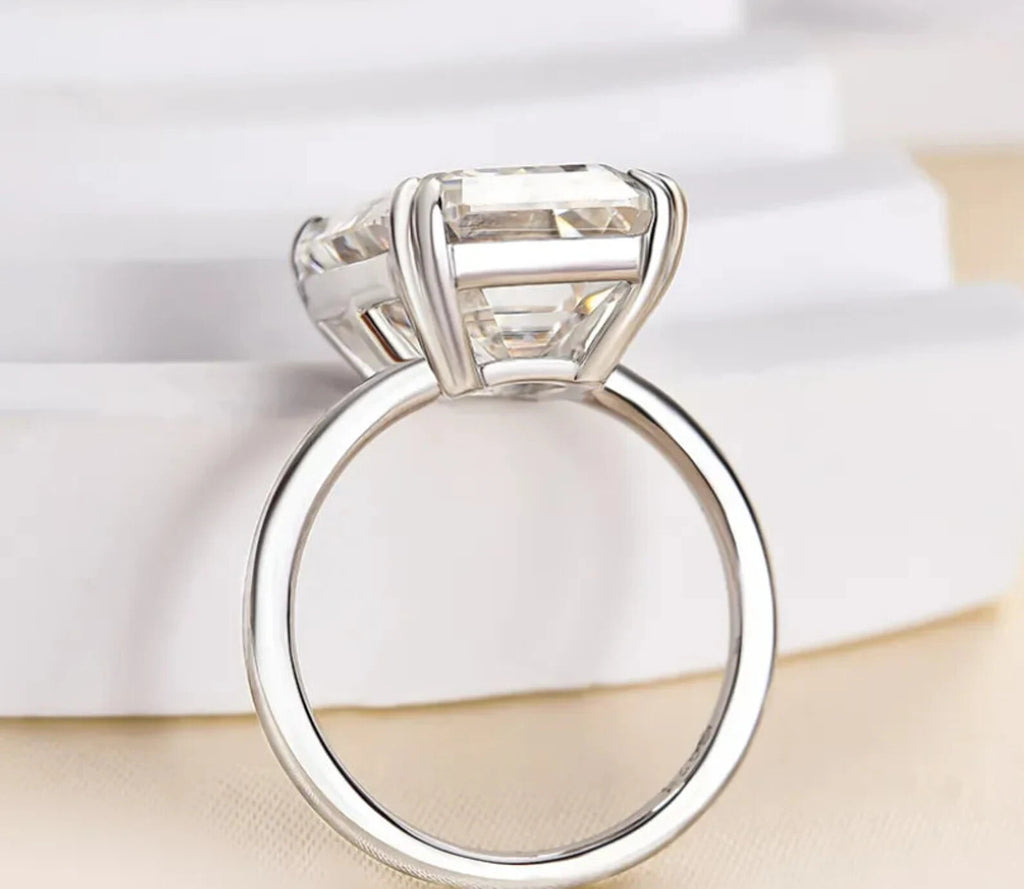 4 Ct D VS1 Emerald Cut Diamond Ring Lab Grown 14k Yellow Gold IGI Certified