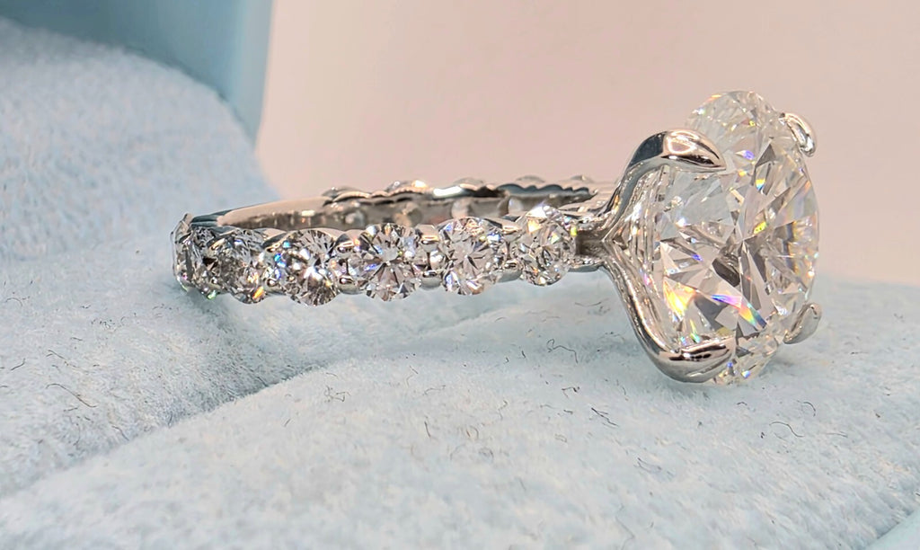 4.60 Ct D VS1 Round Diamond Engagement Ring IGI Certified Lab Grown Platinum