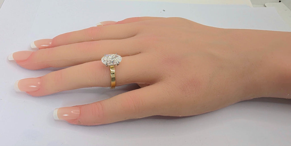 4.00 Ct D VS1 Solitaire Oval Lab Grown Diamond Ring IGI Certified 18k