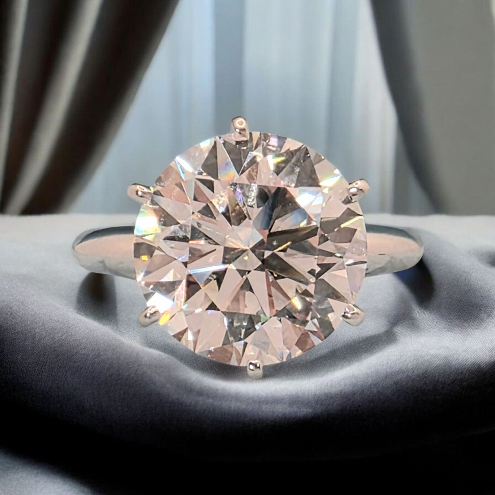 5.00 Ct E VS1 Round Solitaire Platinum Lab Grown Diamond Ring IGI Certified