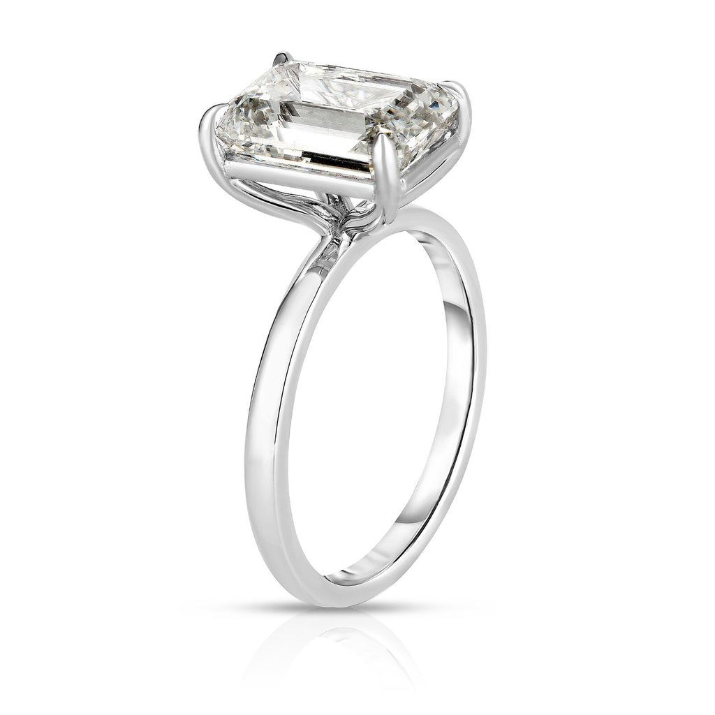 5.00 Emerald Cut Diamond Ring Lab Grown Diamond IGI Certified Set in Platinum