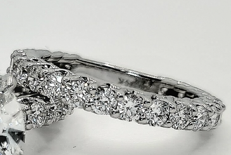 1.20 Ct D VS1 Lab Grown Diamond Engagement Band 14k White Gold