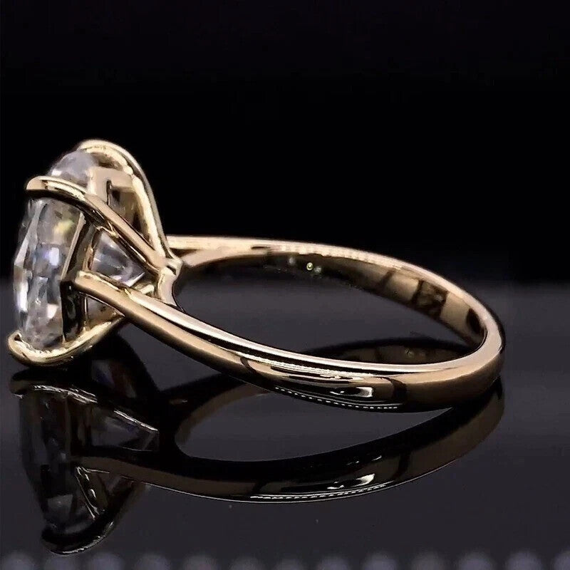 3.00 Ct D VS1 Cushion Cut Diamond Ring Lab Grown Diamond IGI Certified 14k Gold