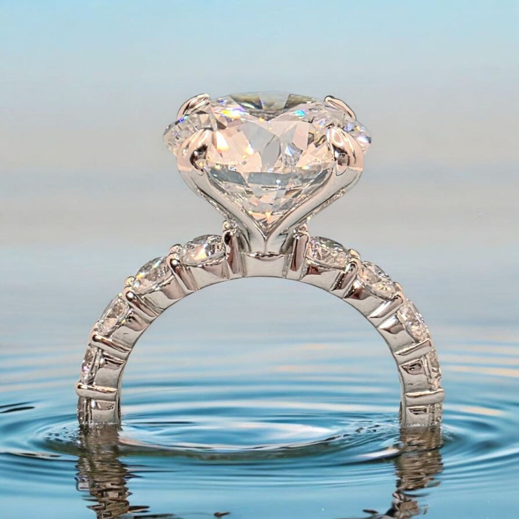 5.60 Ct D VVS2 Round Diamond Engagement Ring IGI Certified Lab Grown Platinum