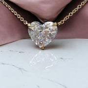 2.00 Ct D VS1 Lab Grown Heart Shaped Diamond Pendant 14k Gold IGI Certified