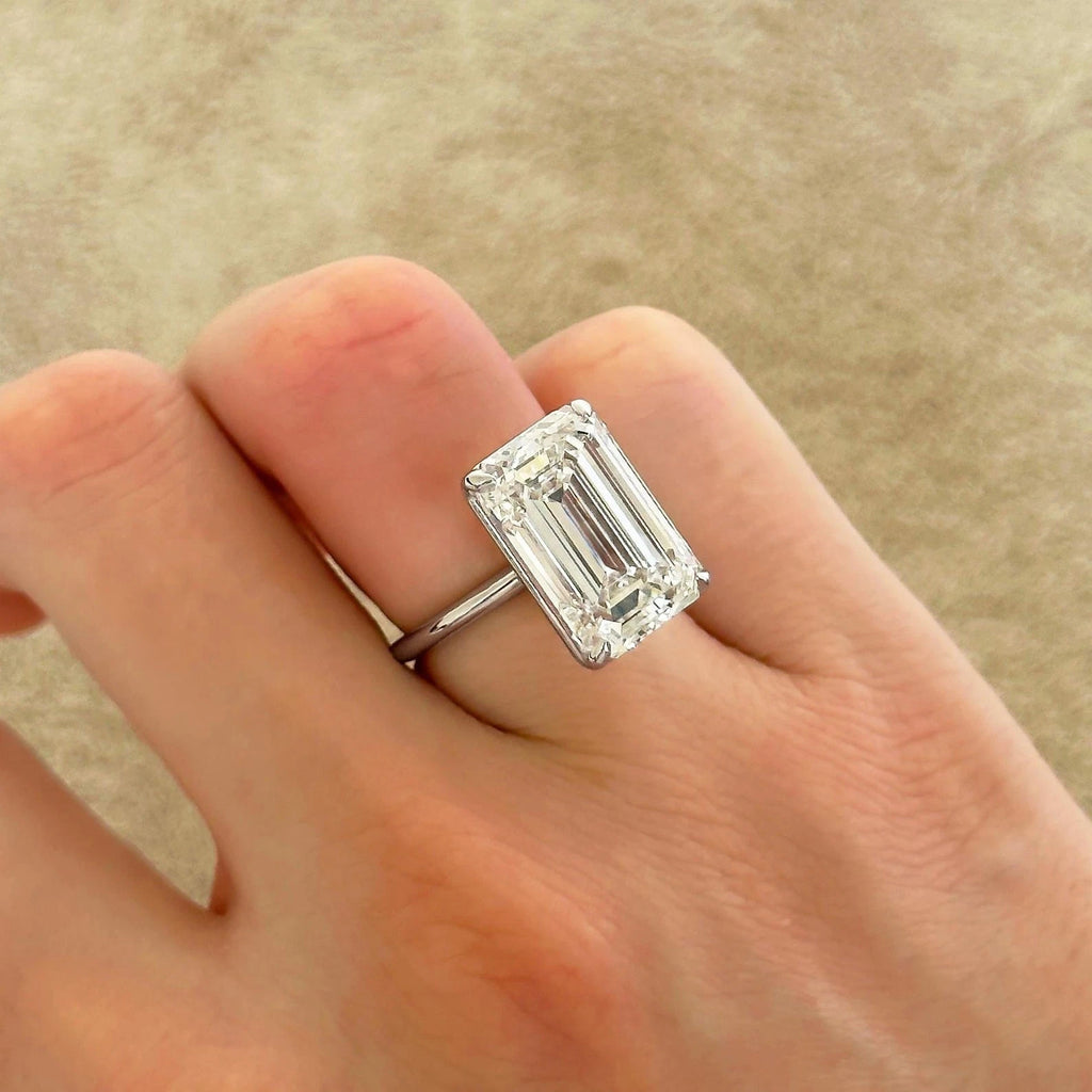 5 Ct IGI Emerald VS1 E Lab Grown Diamond Solitaire Wedding Ring 14k White Gold