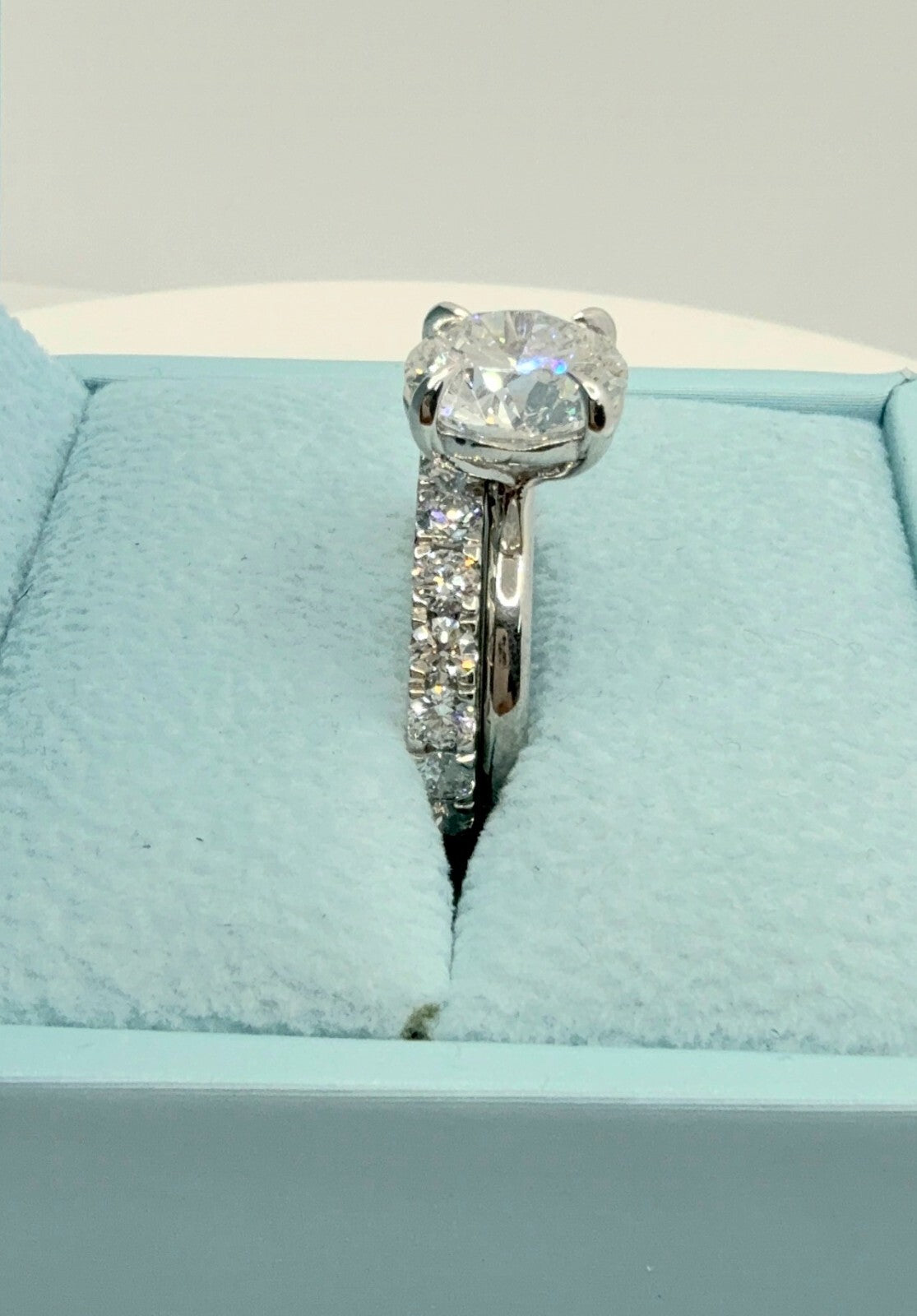 5.50 Ct E VS1 Lab Grown Platinum Diamond Engagement Ring and Band IGI Certified