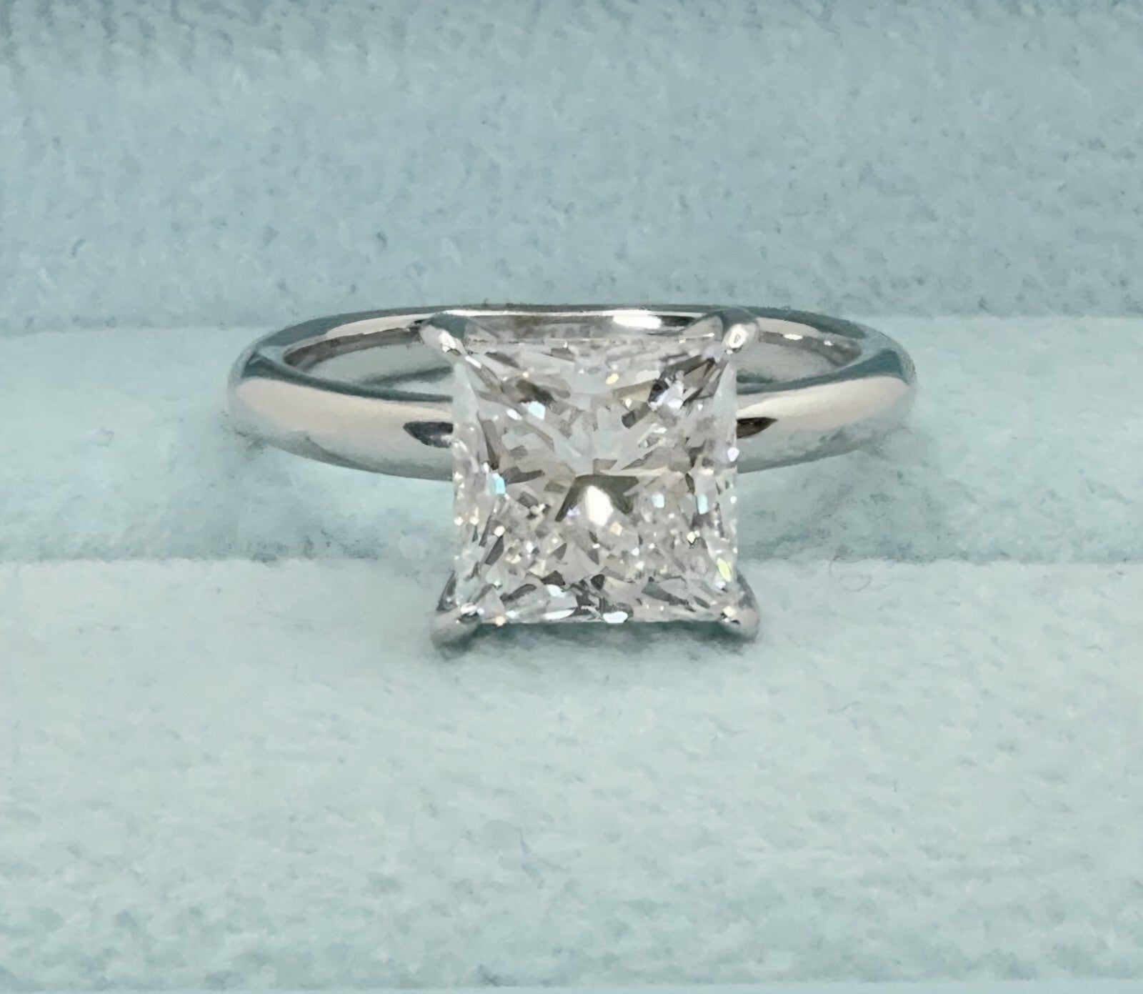 2 Ct D VVS2 Princess Cut IGI Certified Lab Grown Diamond Solitaire Ring 14k Gold