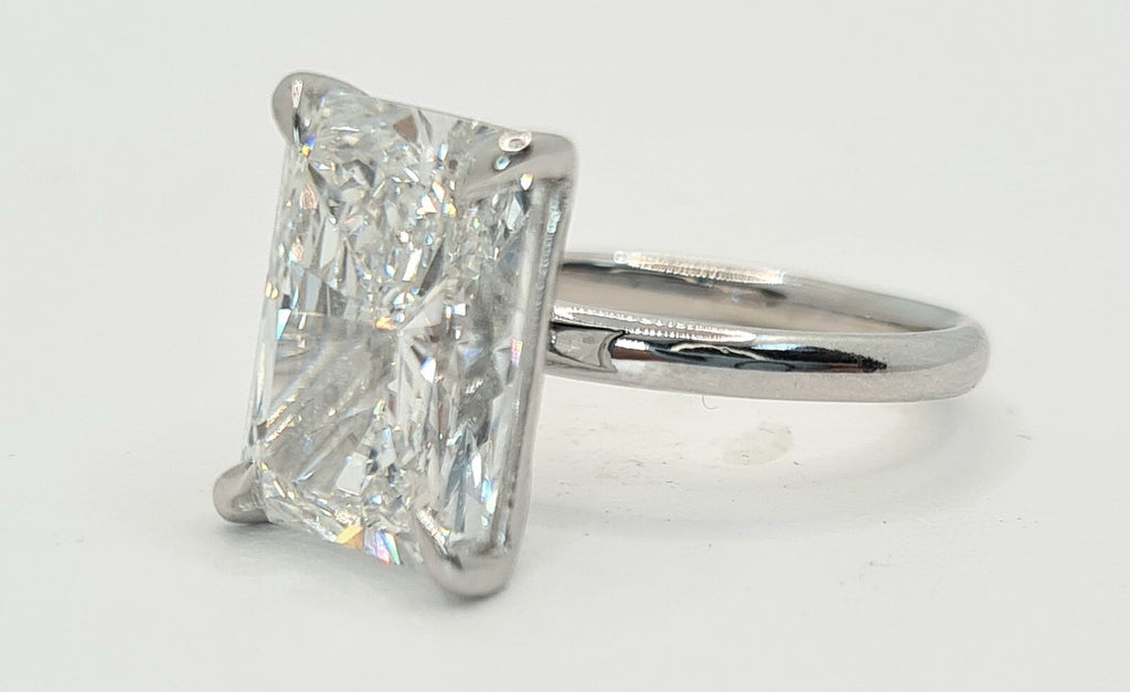 5.00 Carat G VS1 14k Radiant Cut Lab Grown Diamond Ring IGI Certified