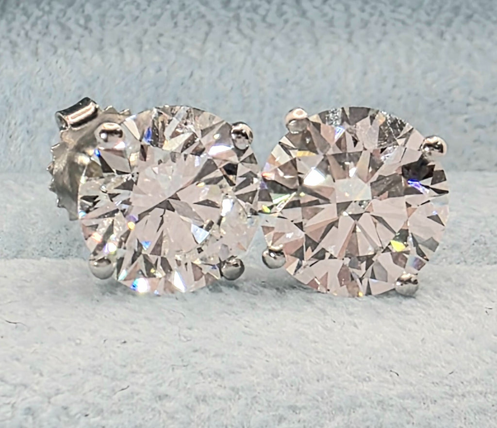 2.00 Ct E VS1 Round Lab Grown Diamond Studs 14k White Gold IGI Certified