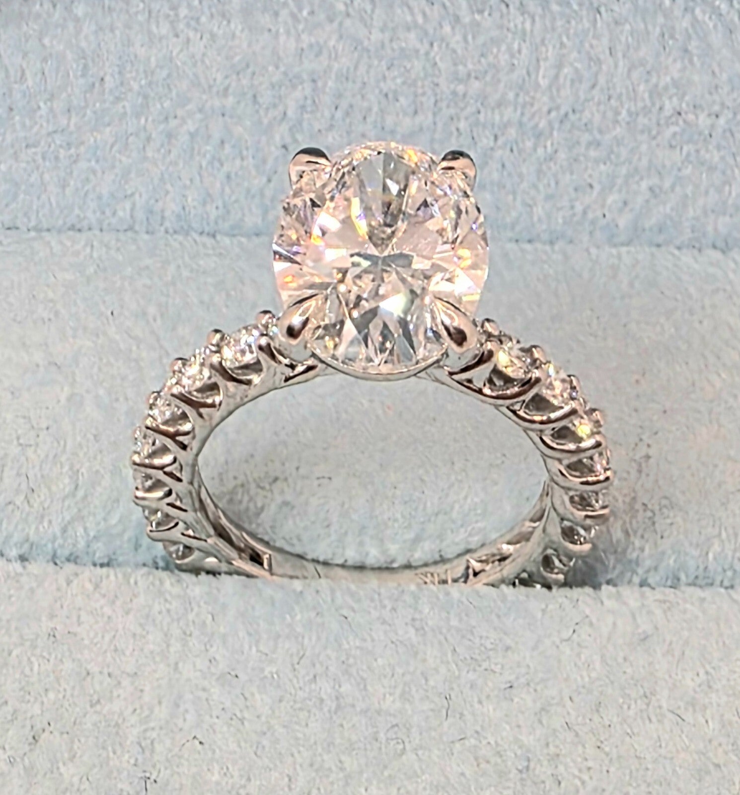 6.52 Ct F VS1 Carat Oval Lab Grown Diamond Ring IGI Certified 14k Gold