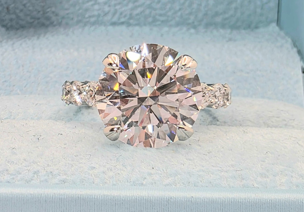 4.60 Ct D VS1 Round Diamond Engagement Ring IGI Certified Lab Grown 14k White