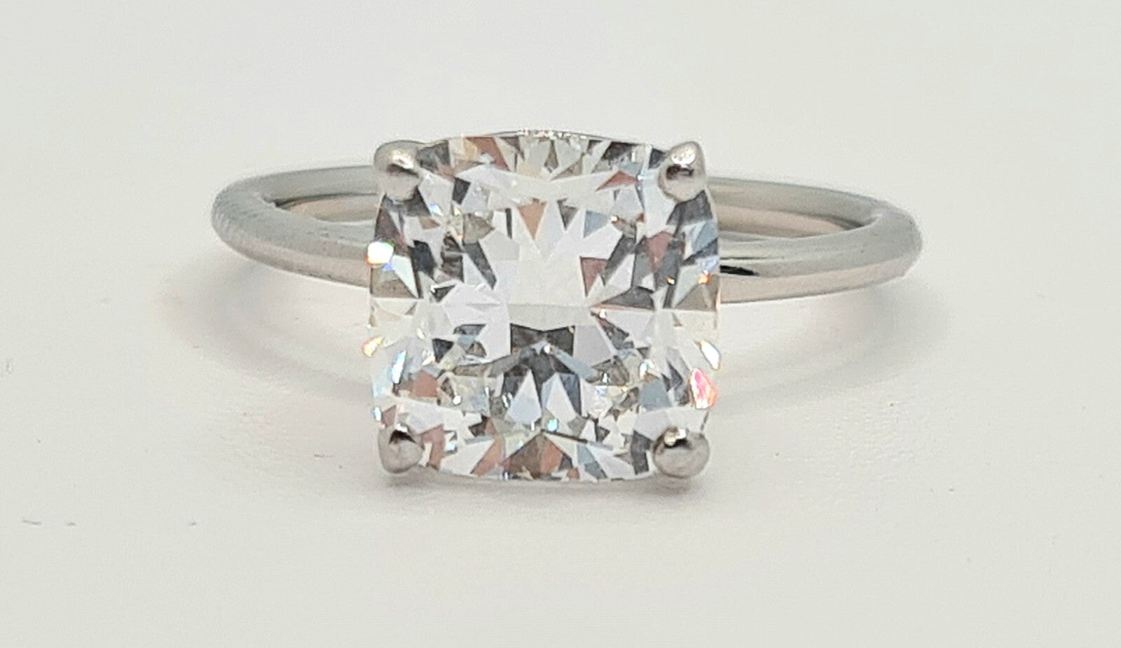 3.00 Carat F VS1 Cushion Diamond Ring Lab Grown Diamond IGI Certified Platinum