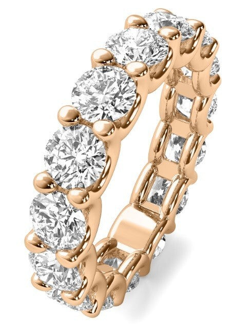 5 Ct Round Lab Grown Diamond Eternity Band Ring 14k Rose E VS GIA Authenticated