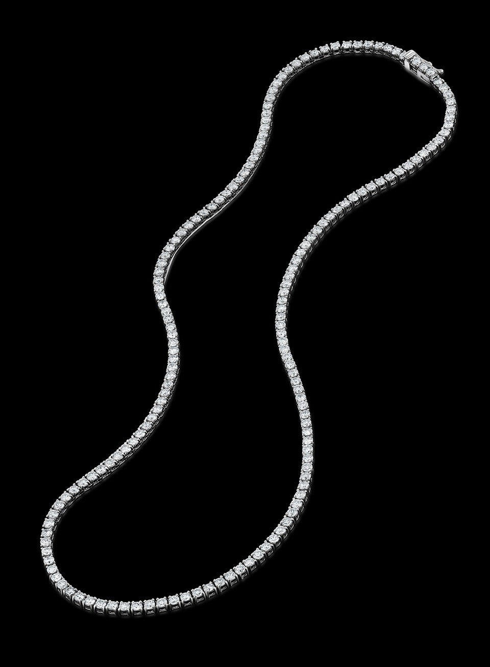 10 Ct 14K White Gold E VS Lab-Grown Eternity Diamond Tennis Necklace, 17” NEW!