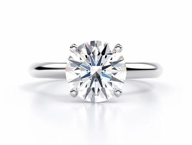4.01 Carat G VS2 Round Solitaire Platinum Lab Grown Diamond Ring IGI Certified