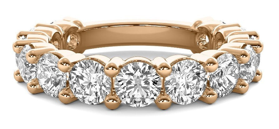 1.00 Ct EF VS Round Lab Grown Diamond Band Set in 14k Yellow Gold Free Shipping