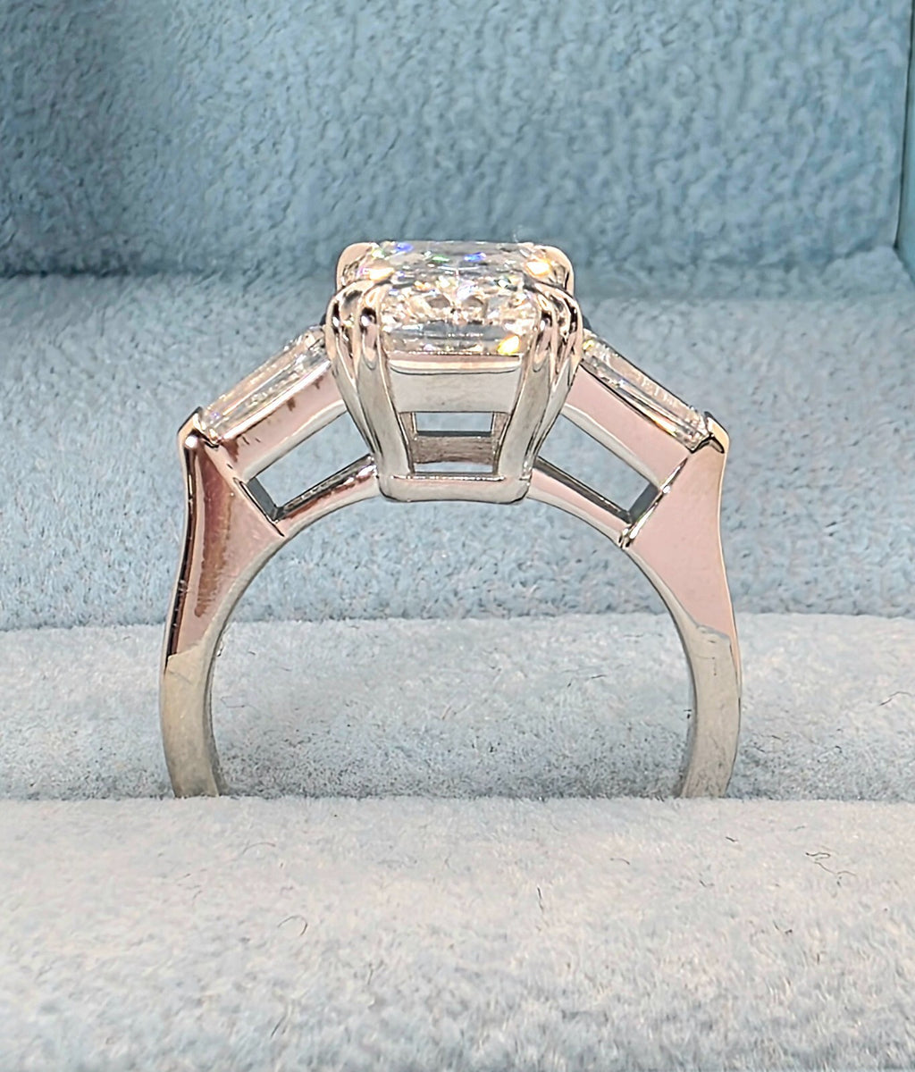 4.70 Ct E VS1 Radiant Lab Grown Diamond Ring IGI Certified Platinum