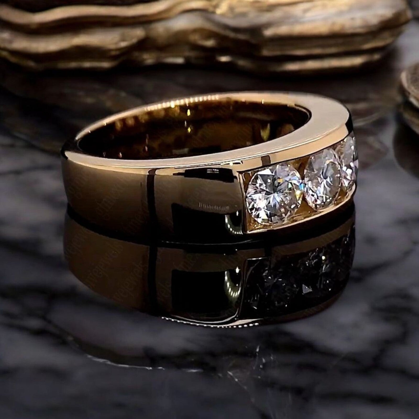 2.50 Ct D VS1 Lab Grown Round Channel Diamond Men's Band 14k Gold IGI Certified